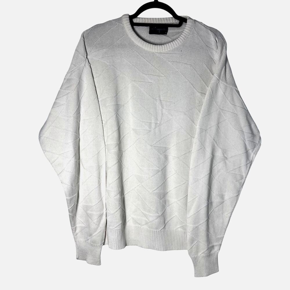 Vintage Hogan Made in USA Geometric Knit Sweater Retro Pullover Grandpacore M